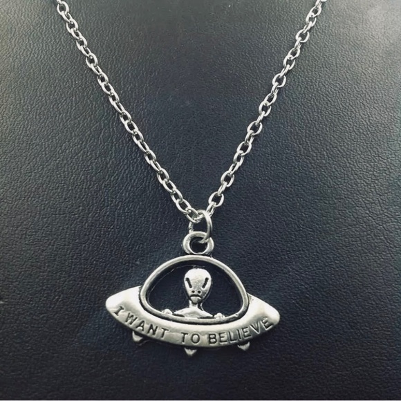 Jewelry - Alien In Spaceship UFO Necklace 16”-18”